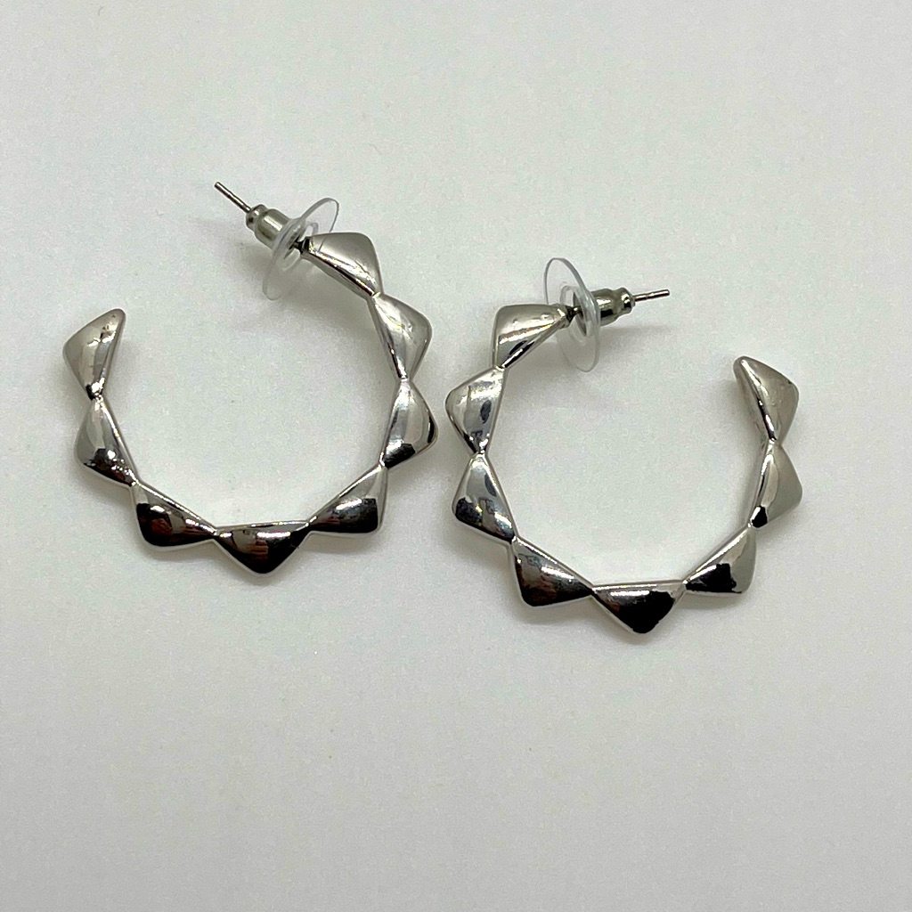 Triangular Silver Hoops